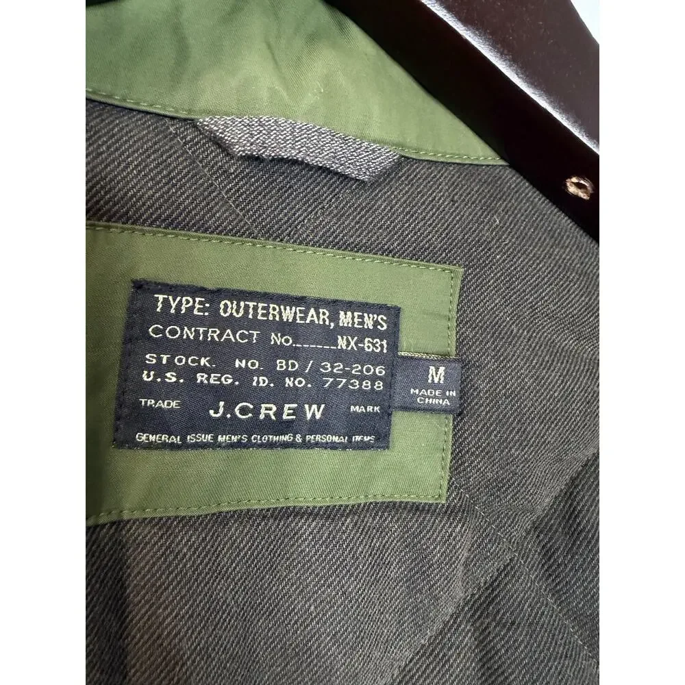 J Crew Outerwear Sussex NX-631 Quilted Jacket Mens M Olive Green Insulated Coat
